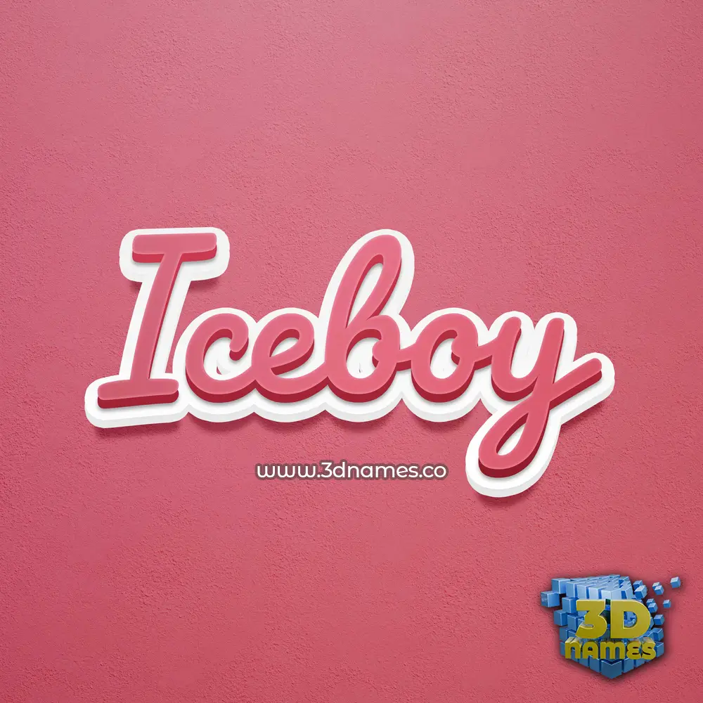 iceboy in Red Scribble style - 3D name wallpaper