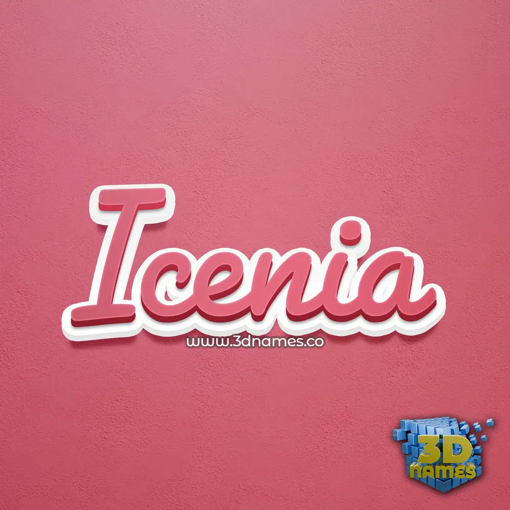 icenia in Red Scribble style - 3D name wallpaper