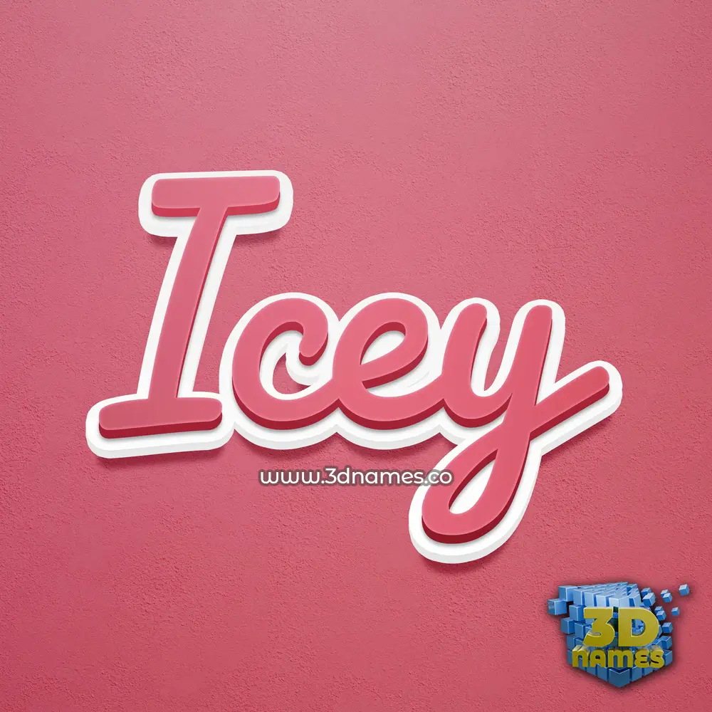 icey in Red Scribble style - 3D name wallpaper