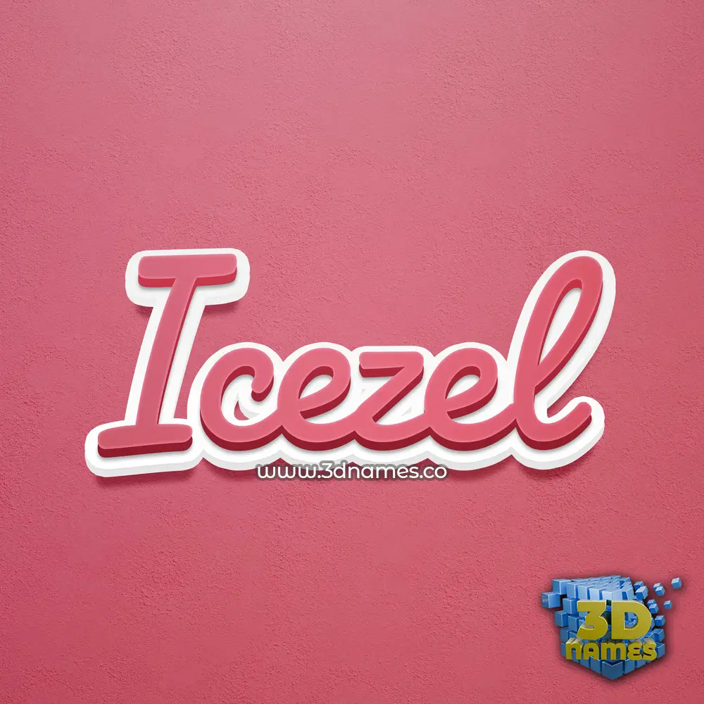 icezel in Red Scribble style - 3D name wallpaper