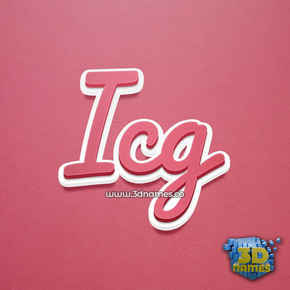 icg in Red Scribble style - 3D name wallpaper