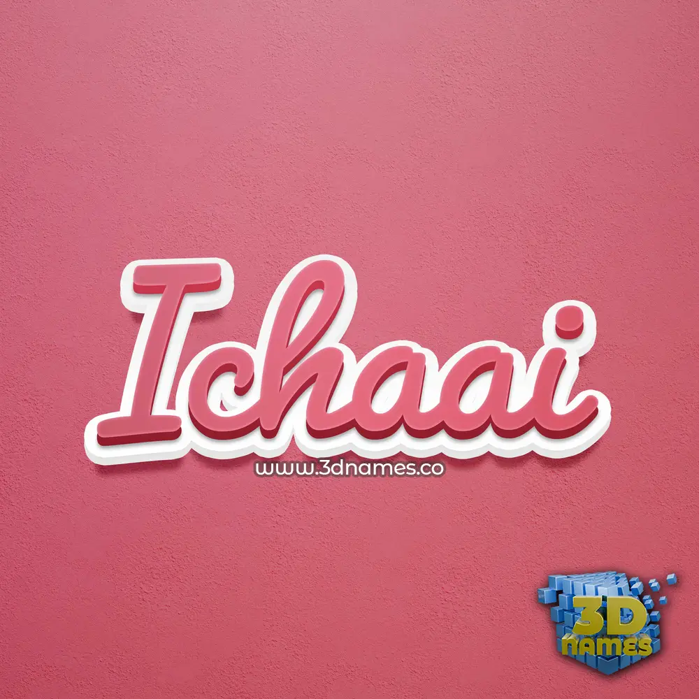ichaai in Red Scribble style - 3D name wallpaper