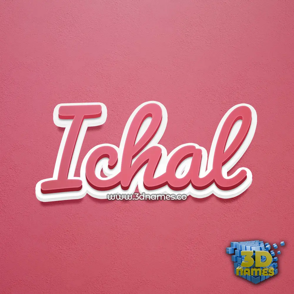 ichal in Red Scribble style - 3D name wallpaper