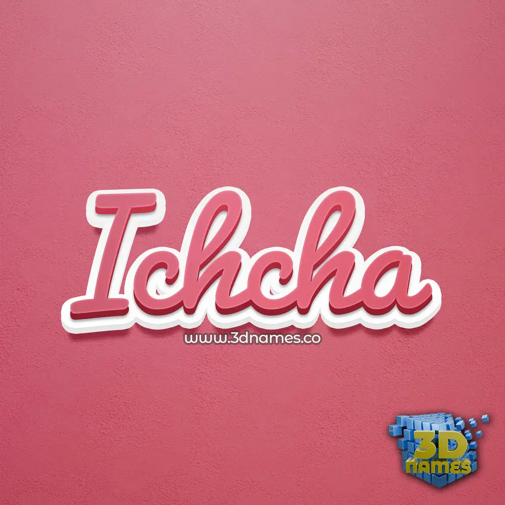 ichcha in Red Scribble style - 3D name wallpaper