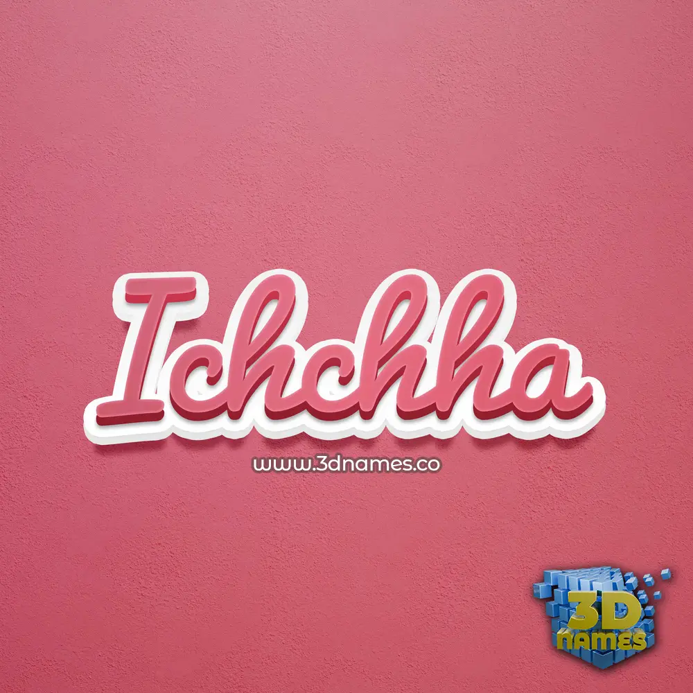 ichchha in Red Scribble style - 3D name wallpaper