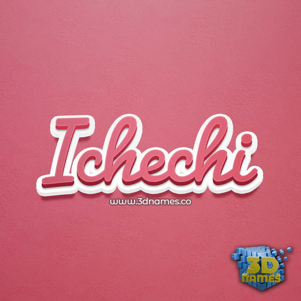 ichechi in Red Scribble style - 3D name wallpaper
