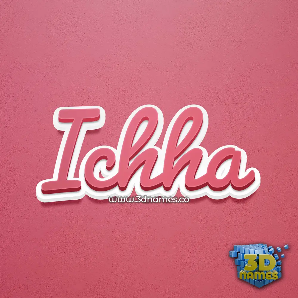 ichha in Red Scribble style - 3D name wallpaper