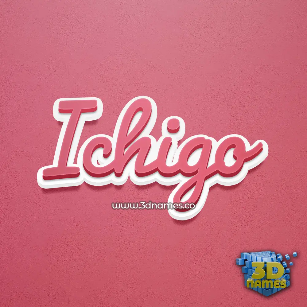 ichigo in Red Scribble style - 3D name wallpaper