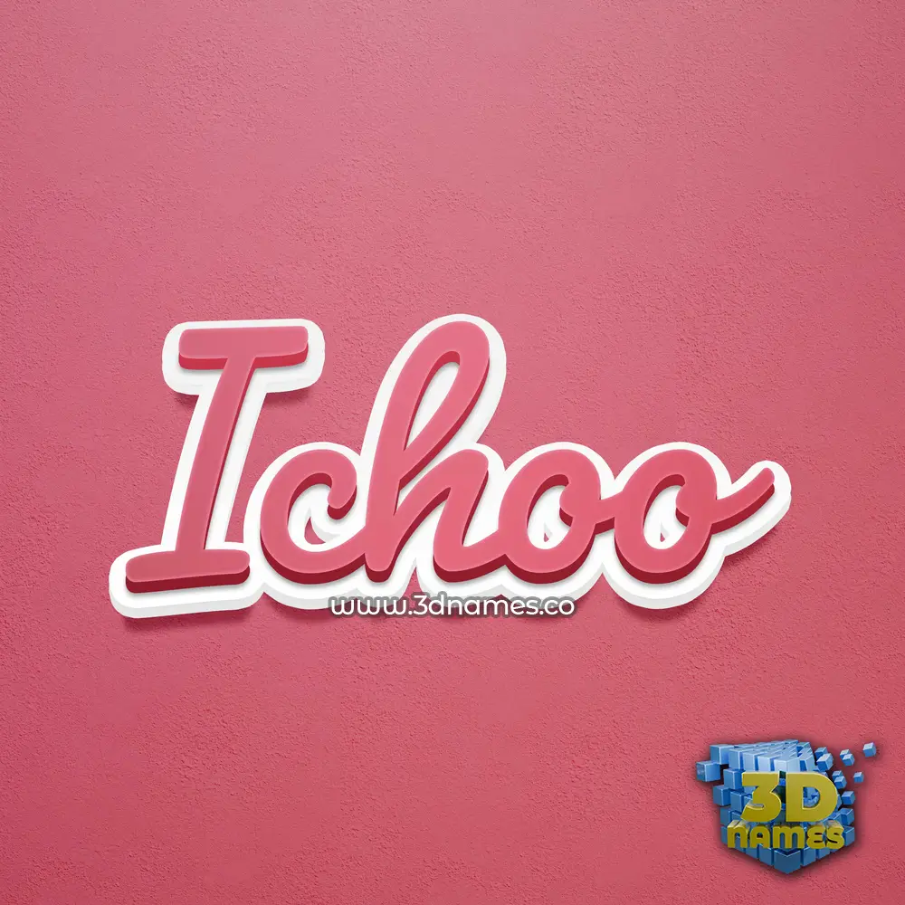 ichoo in Red Scribble style - 3D name wallpaper