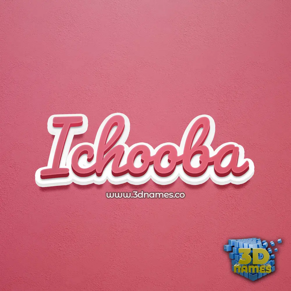 ichooba in Red Scribble style - 3D name wallpaper