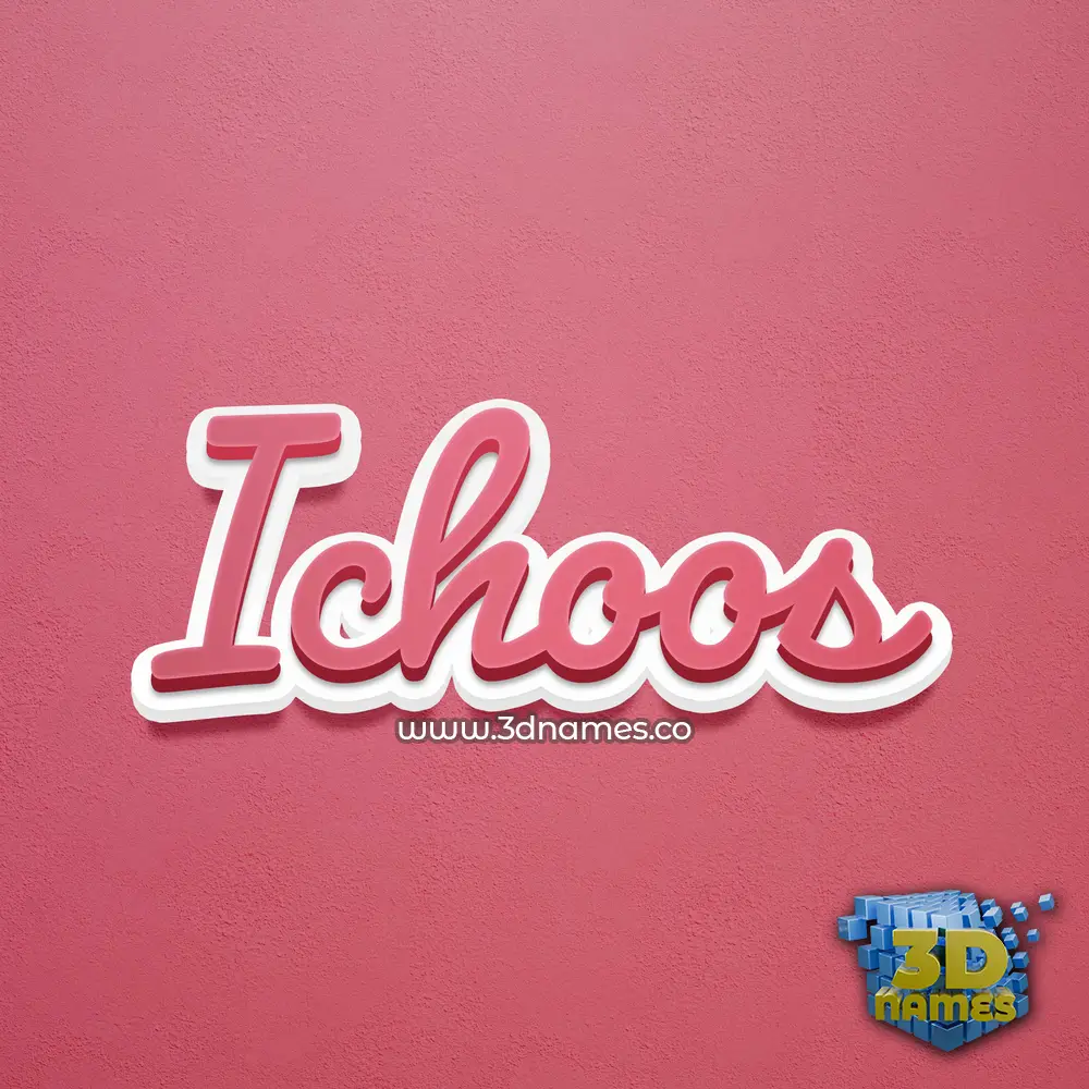 ichoos in Red Scribble style - 3D name wallpaper