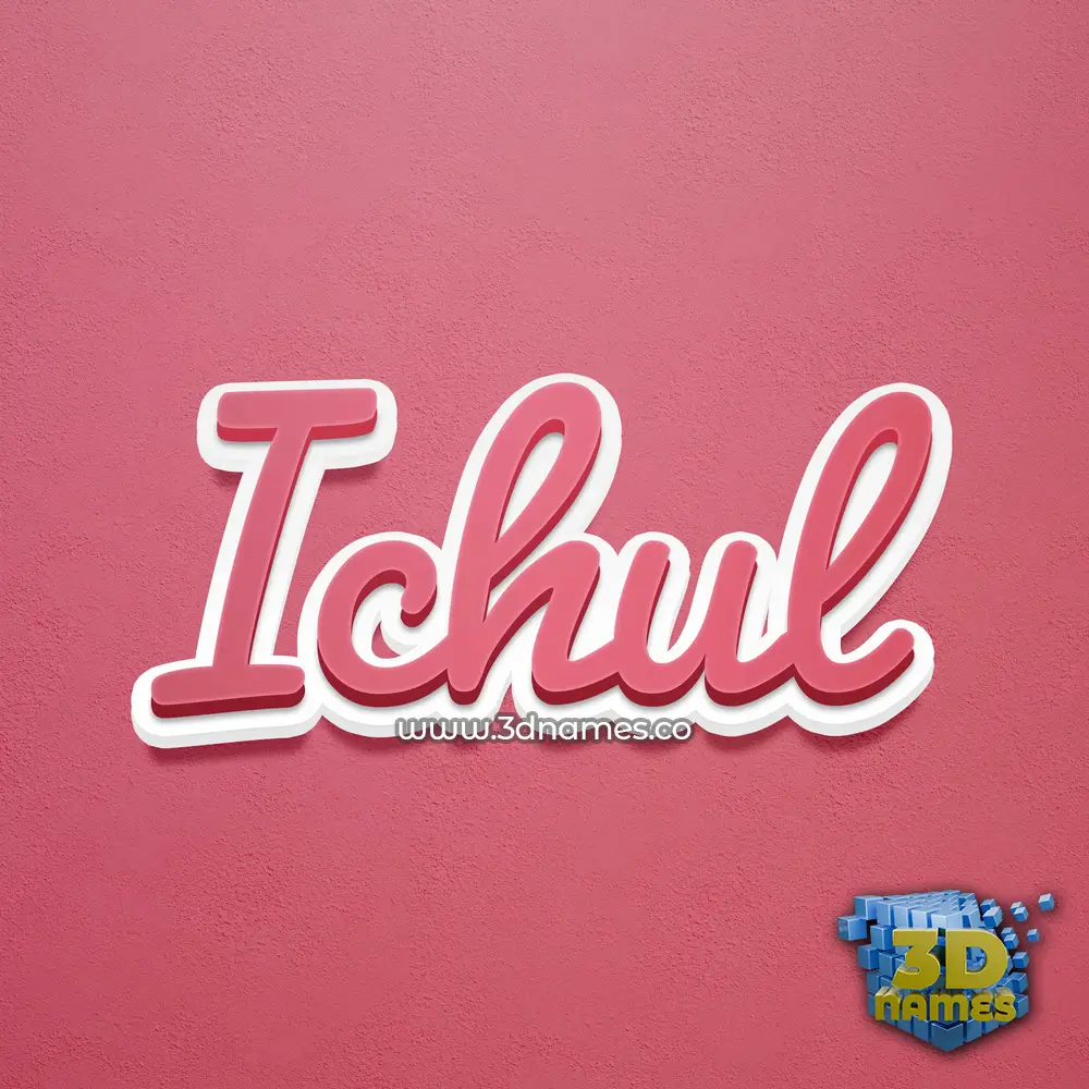 ichul in Red Scribble style - 3D name wallpaper