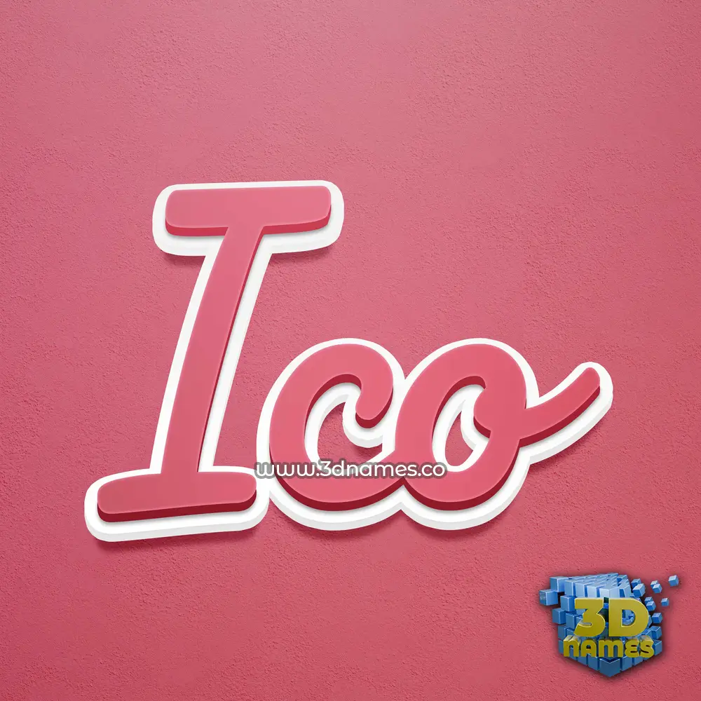ico in Red Scribble style - 3D name wallpaper