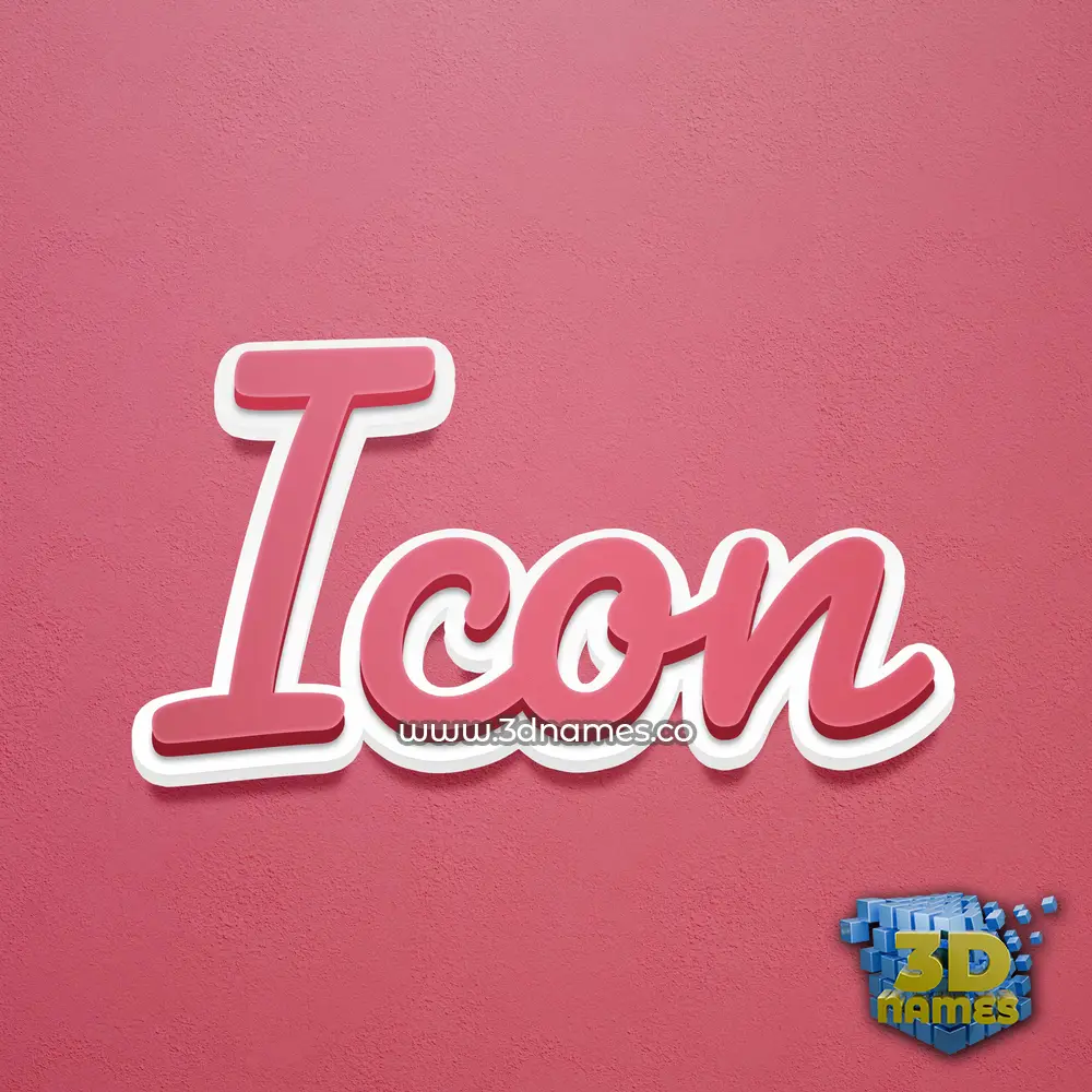 icon in Red Scribble style - 3D name wallpaper