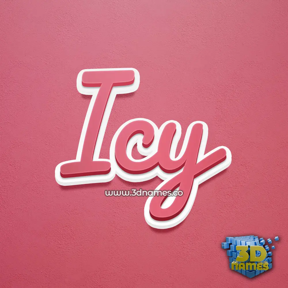 icy in Red Scribble style - 3D name wallpaper
