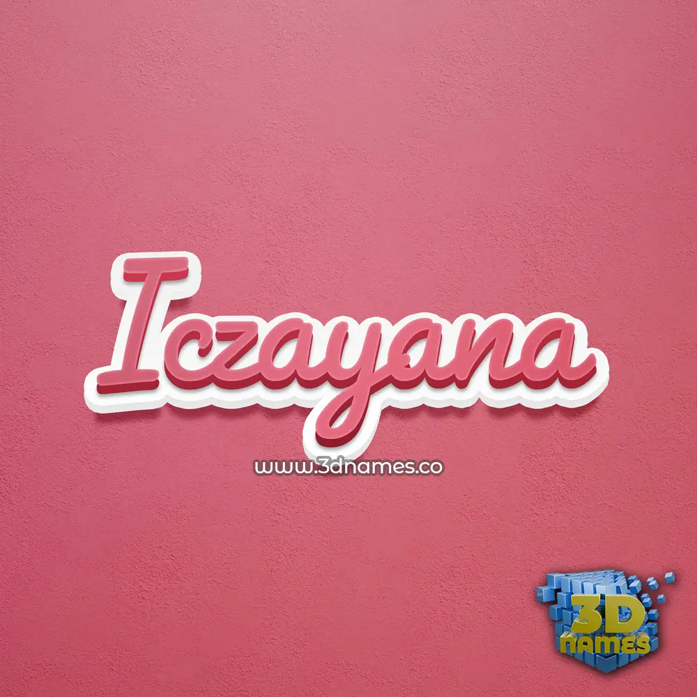 iczayana in Red Scribble style - 3D name wallpaper