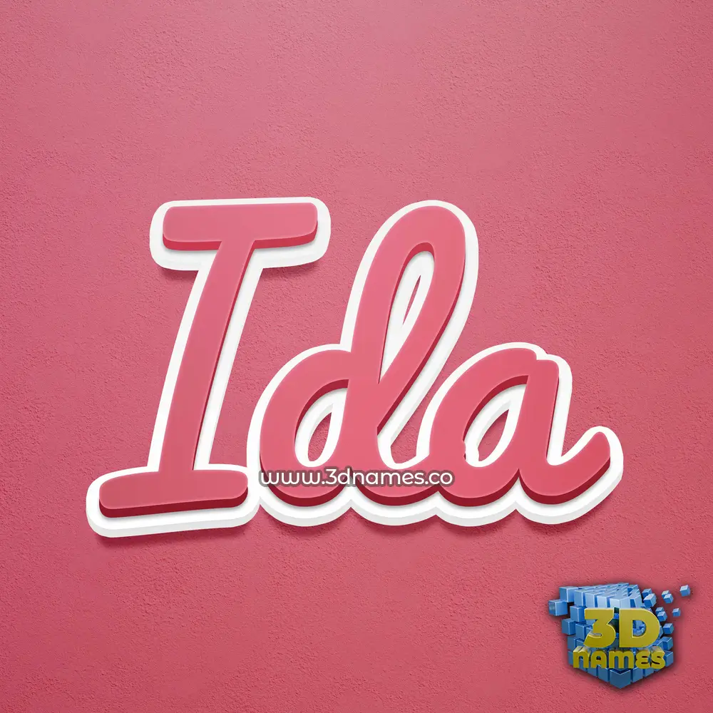 ida in Red Scribble style - 3D name wallpaper