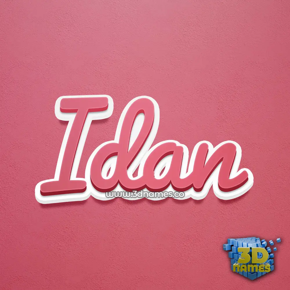 idan in Red Scribble style - 3D name wallpaper