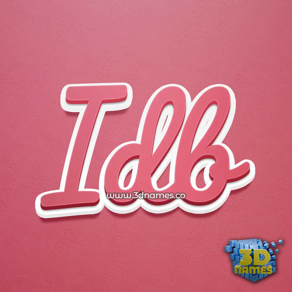idb in Red Scribble style - 3D name wallpaper