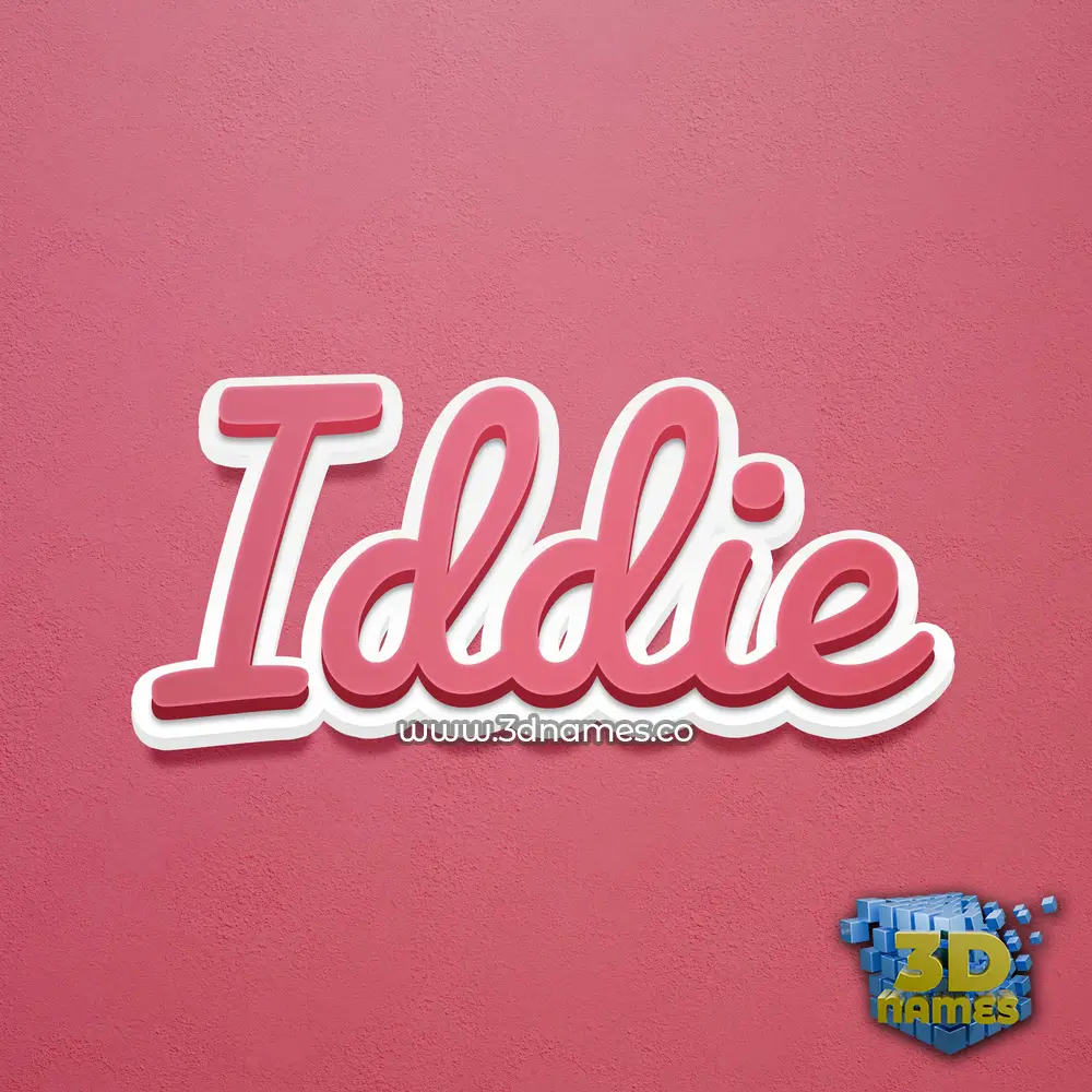 iddie in Red Scribble style - 3D name wallpaper