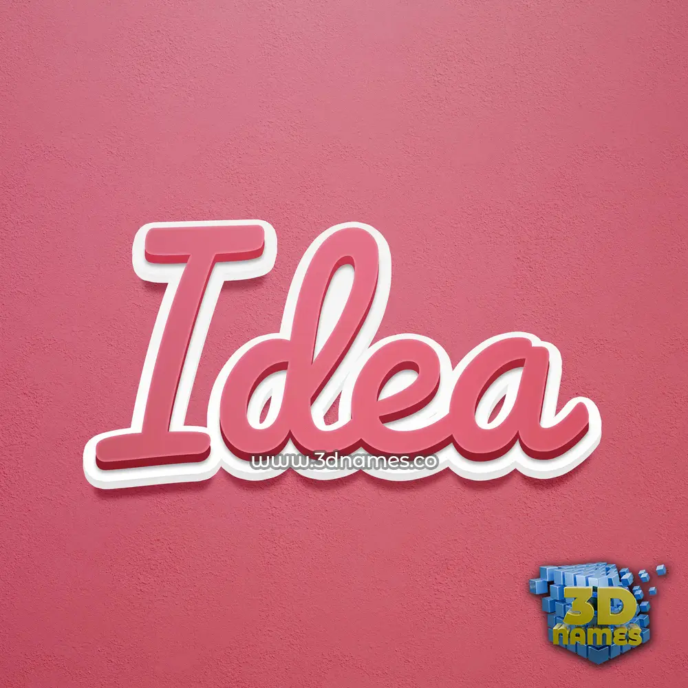 idea in Red Scribble style - 3D name wallpaper
