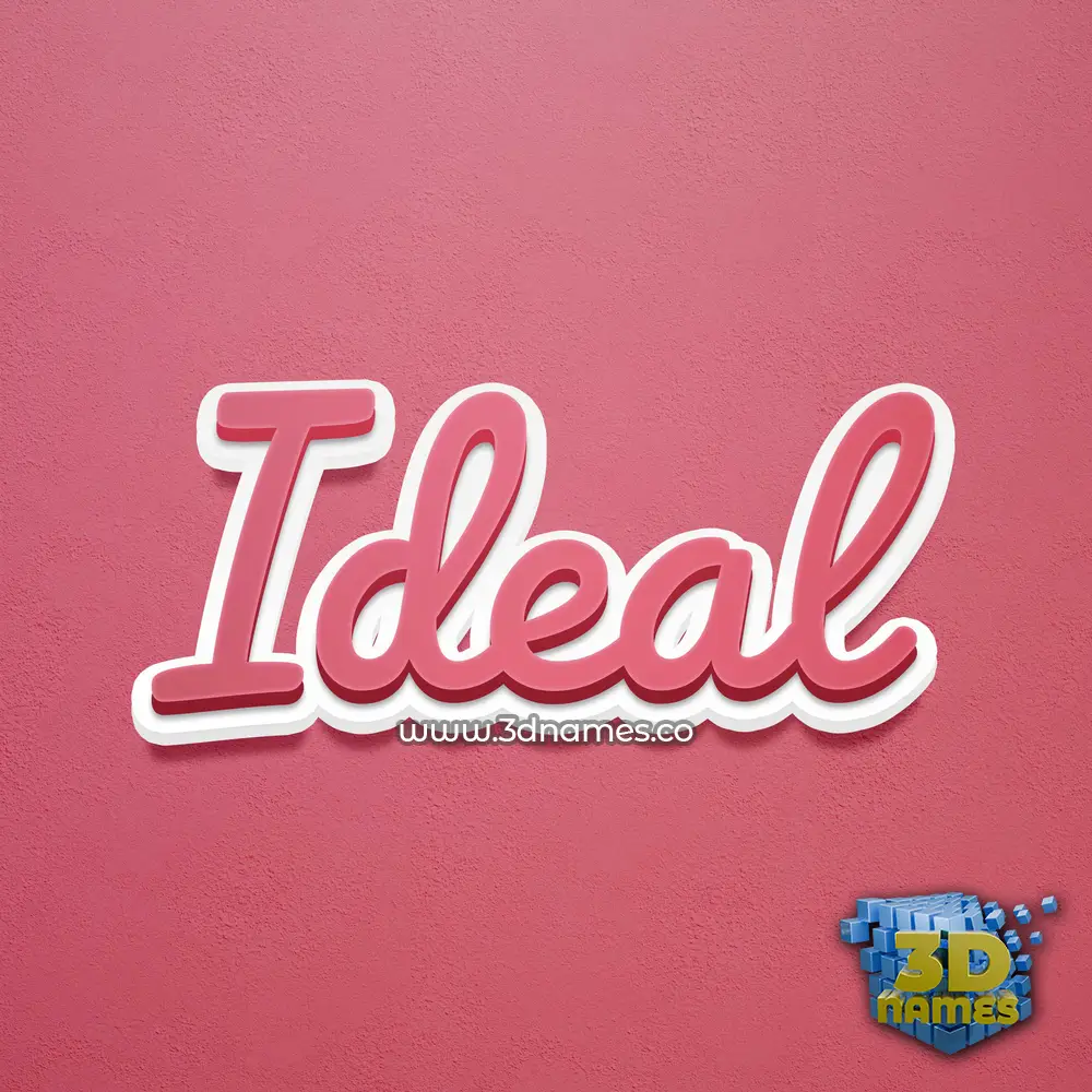 ideal in Red Scribble style - 3D name wallpaper