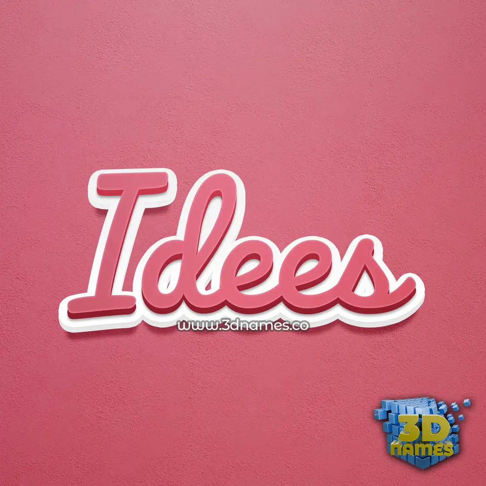 idees in Red Scribble style - 3D name wallpaper