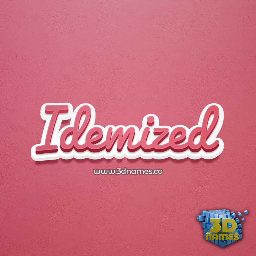 idemized in Red Scribble style - 3D name wallpaper