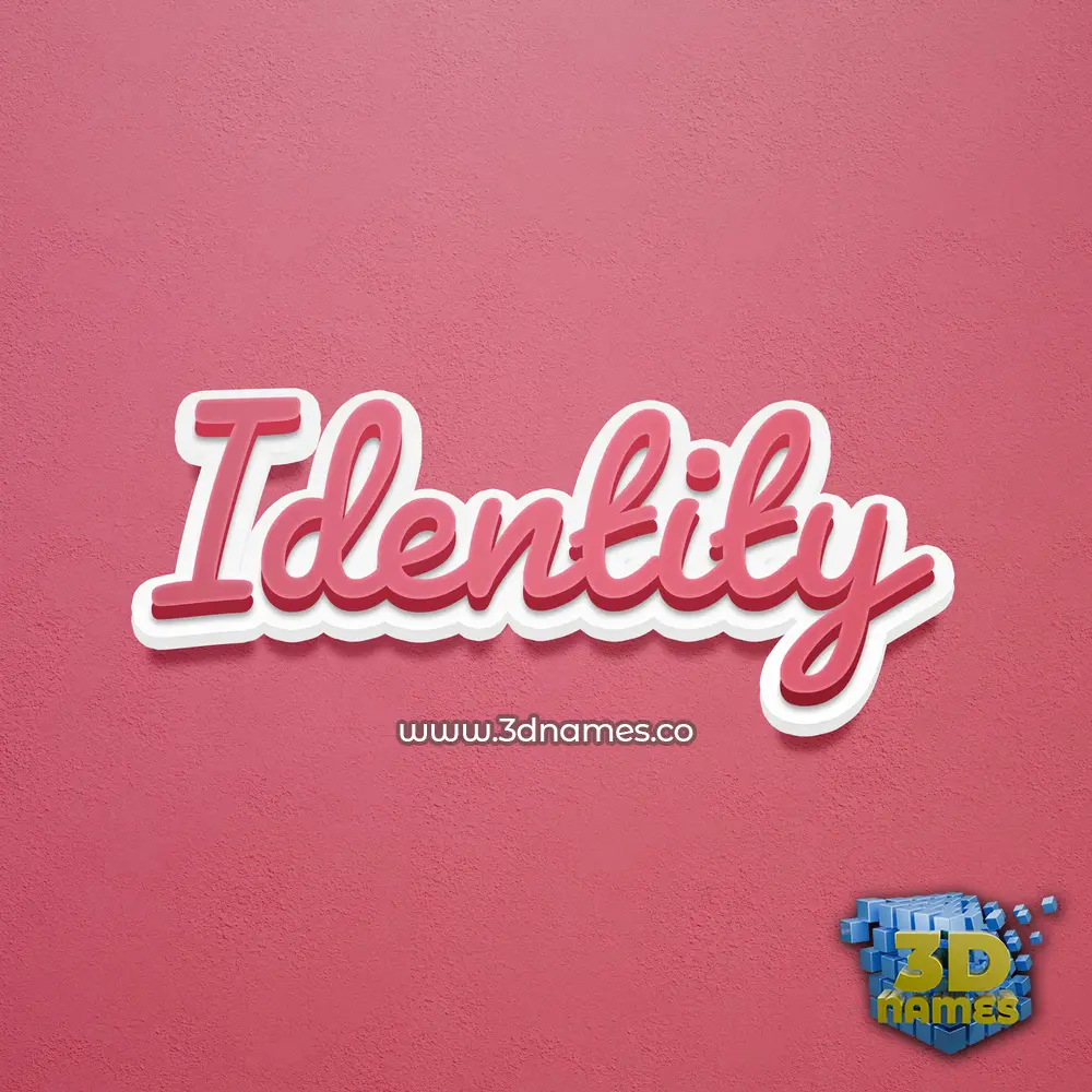 identity in Red Scribble style - 3D name wallpaper