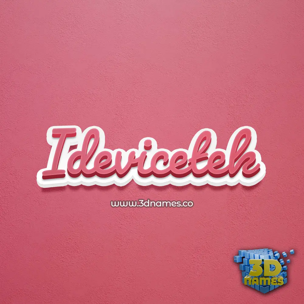 idevicetek in Red Scribble style - 3D name wallpaper
