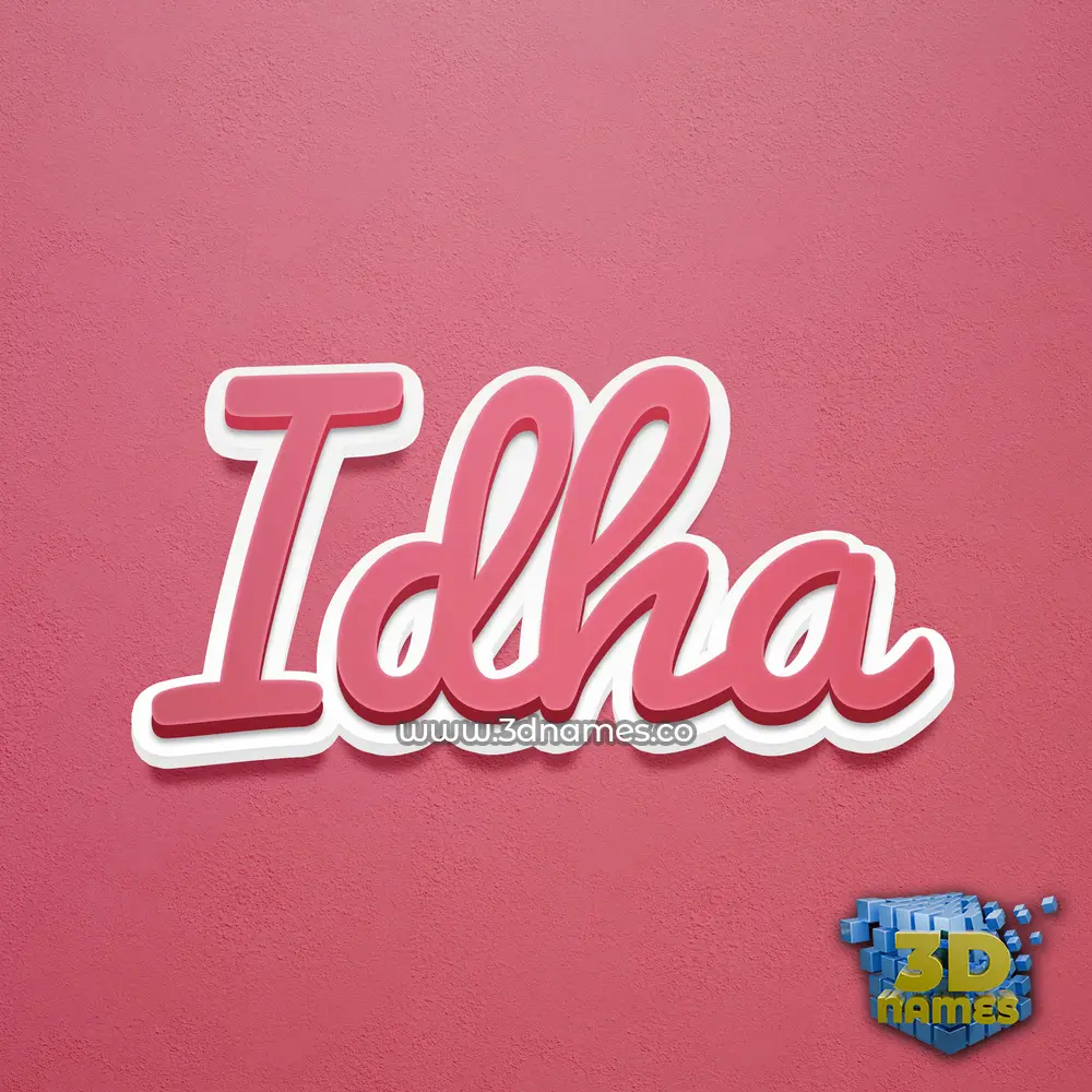 idha in Red Scribble style - 3D name wallpaper