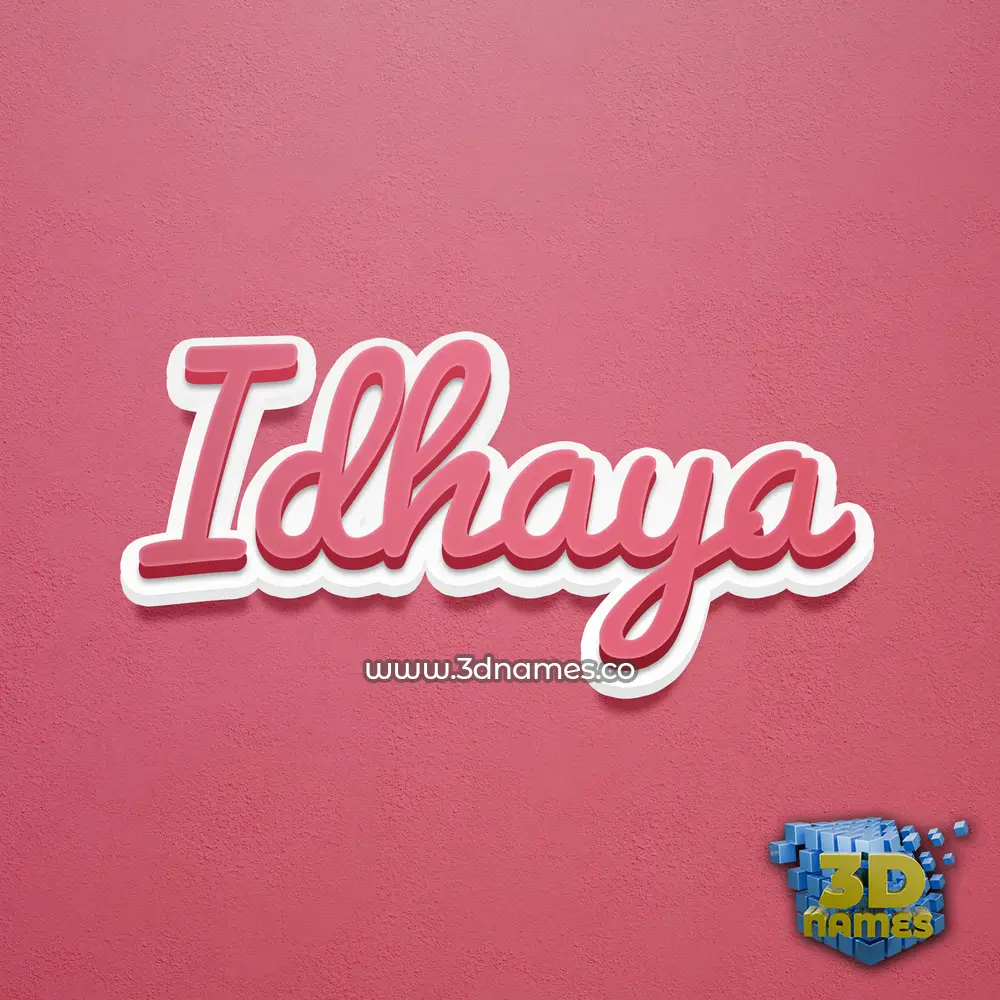 idhaya in Red Scribble style - 3D name wallpaper