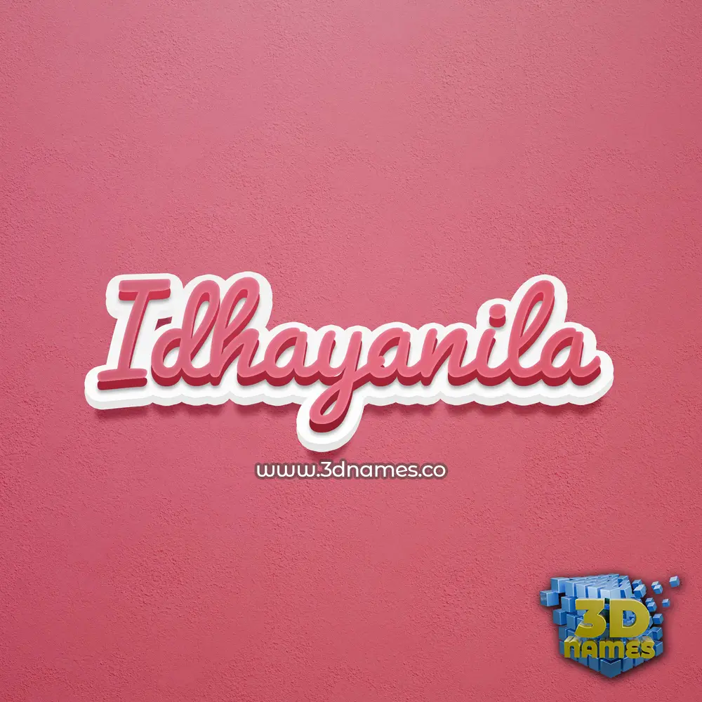 idhayanila in Red Scribble style - 3D name wallpaper