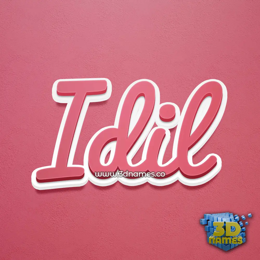idil in Red Scribble style - 3D name wallpaper