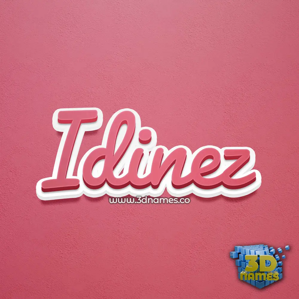 idinez in Red Scribble style - 3D name wallpaper