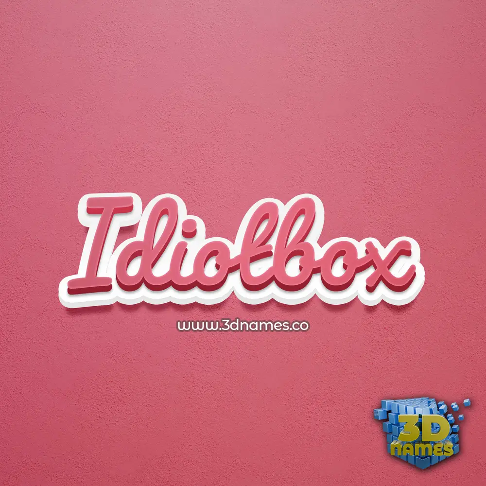 idiotbox in Red Scribble style - 3D name wallpaper