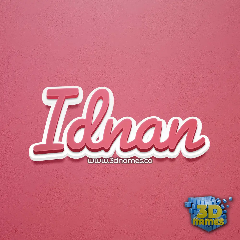 idnan in Red Scribble style - 3D name wallpaper