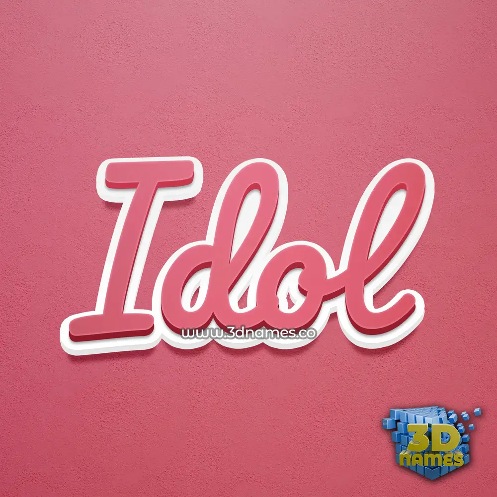 idol in Red Scribble style - 3D name wallpaper