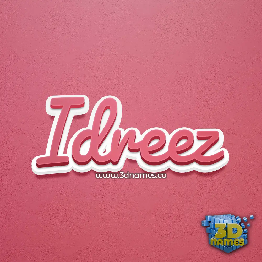 idreez in Red Scribble style - 3D name wallpaper