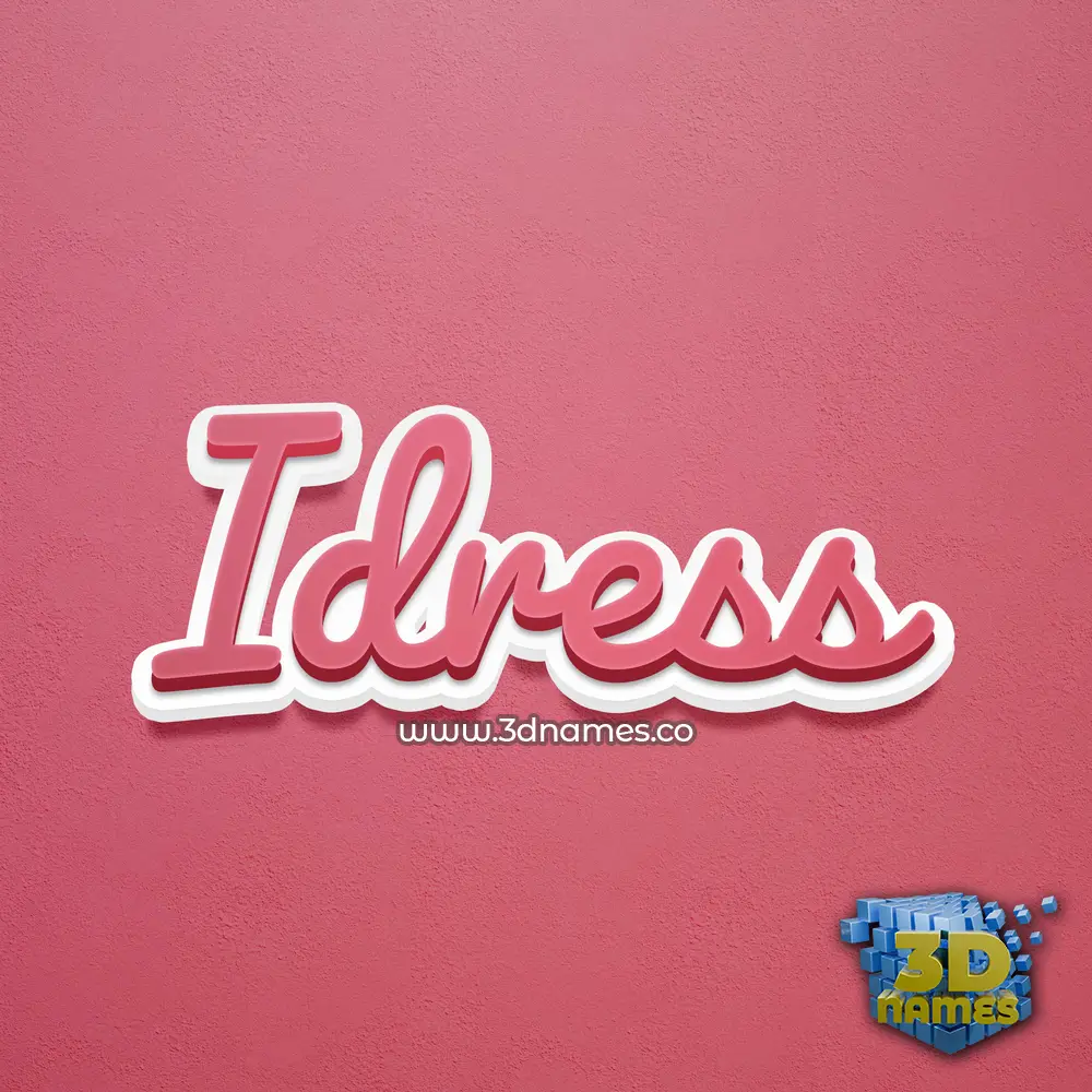 idress in Red Scribble style - 3D name wallpaper