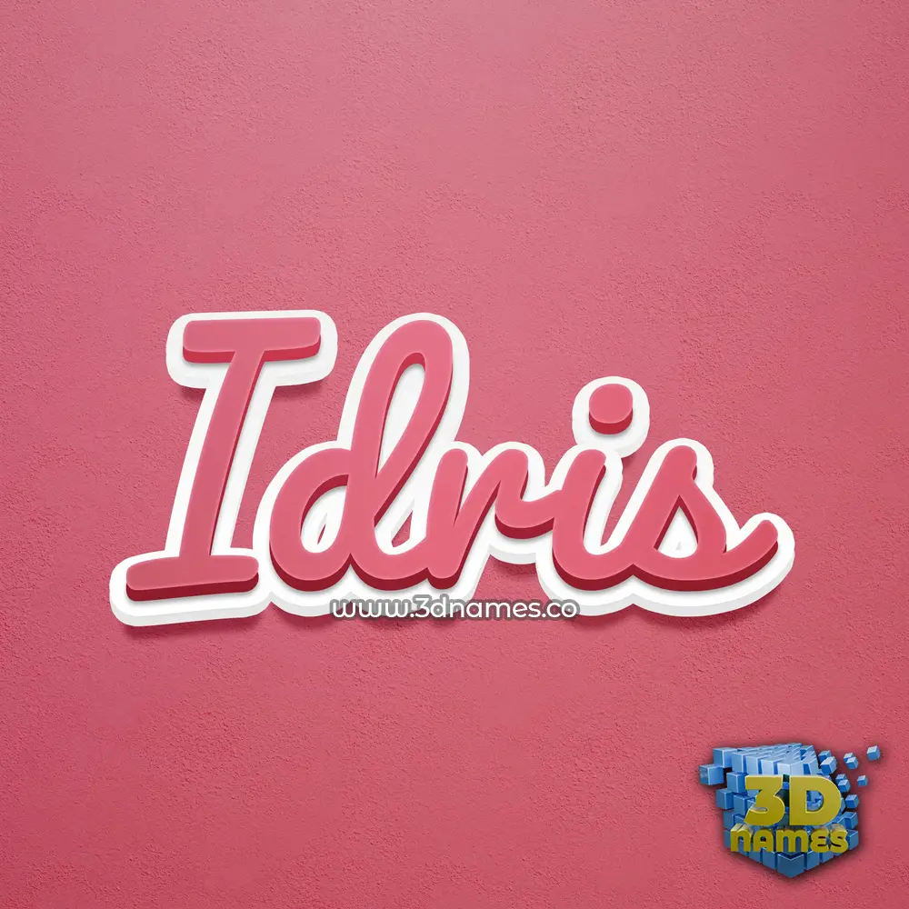 idris in Red Scribble style - 3D name wallpaper
