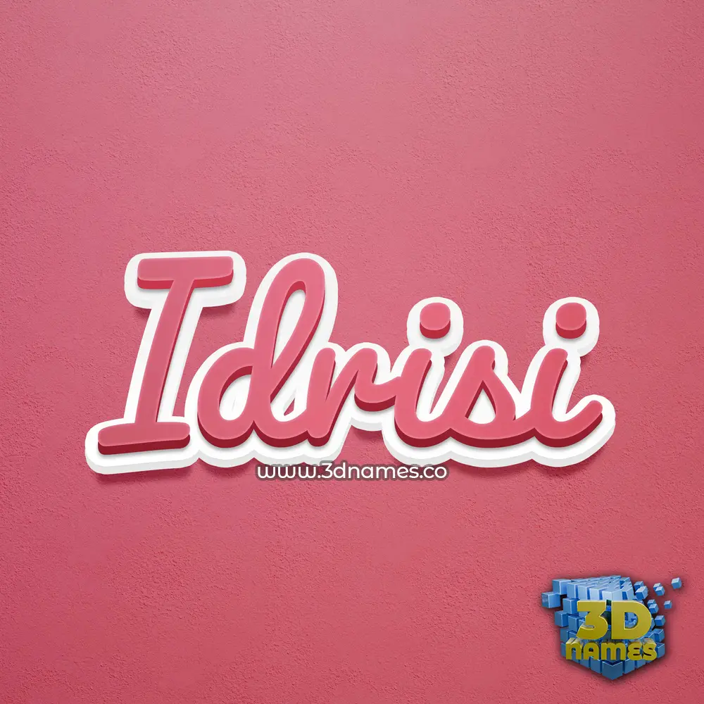 idrisi in Red Scribble style - 3D name wallpaper