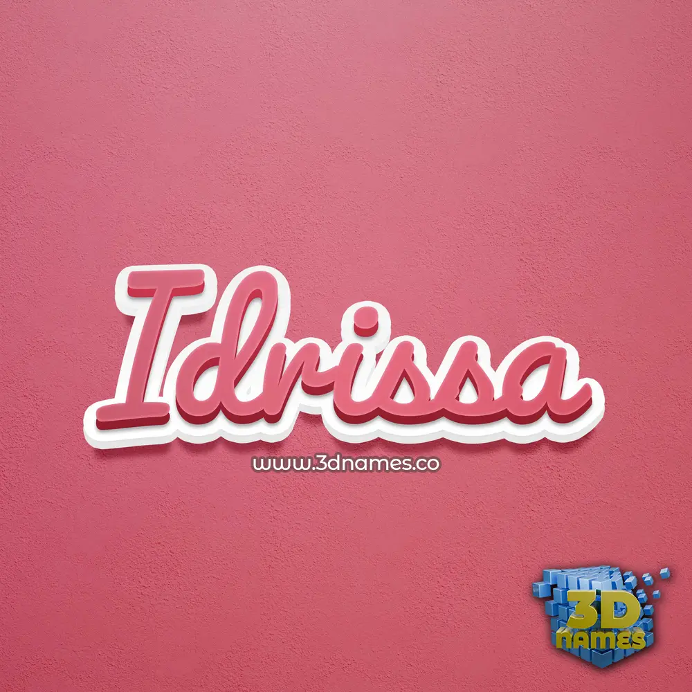 idrissa in Red Scribble style - 3D name wallpaper