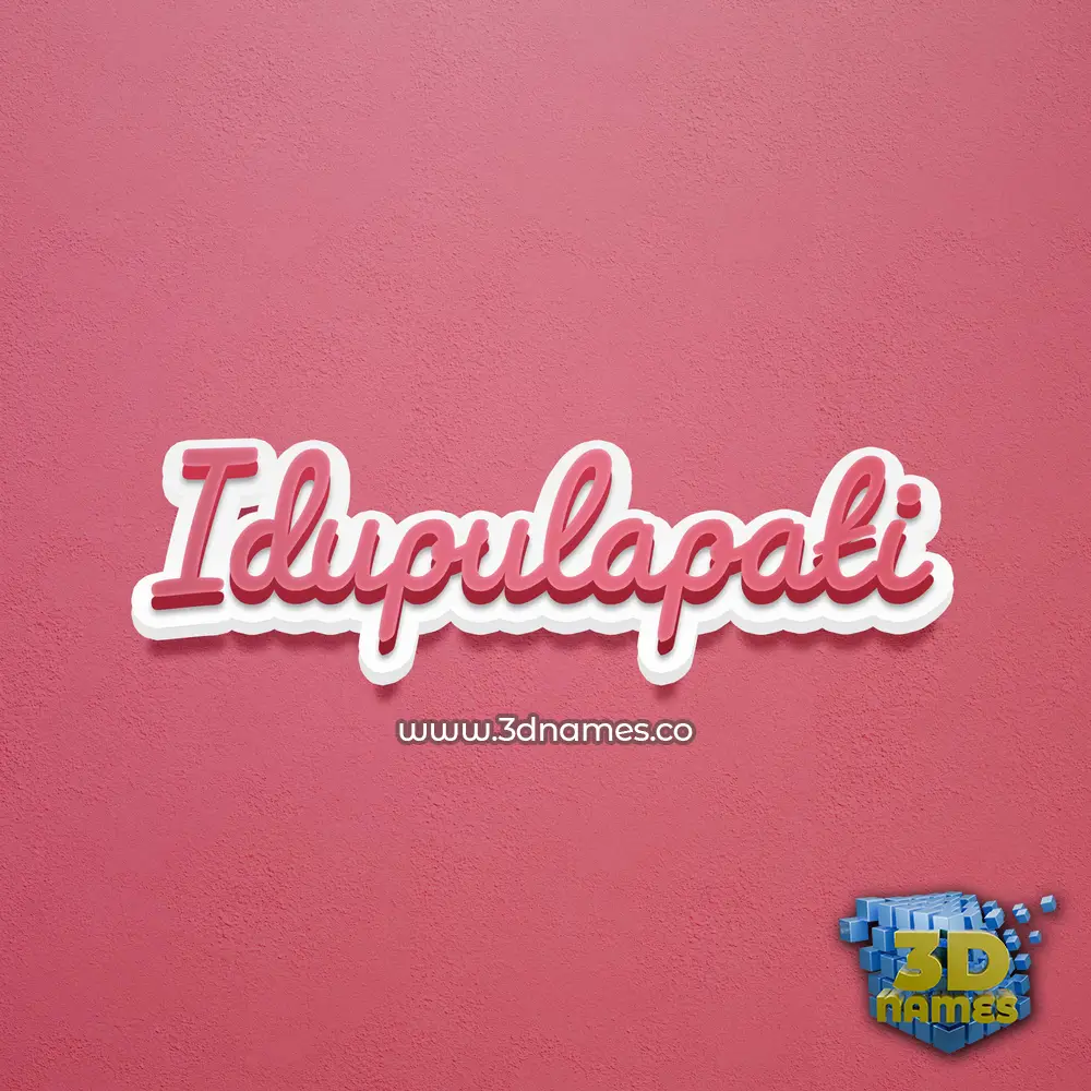 idupulapati in Red Scribble style - 3D name wallpaper