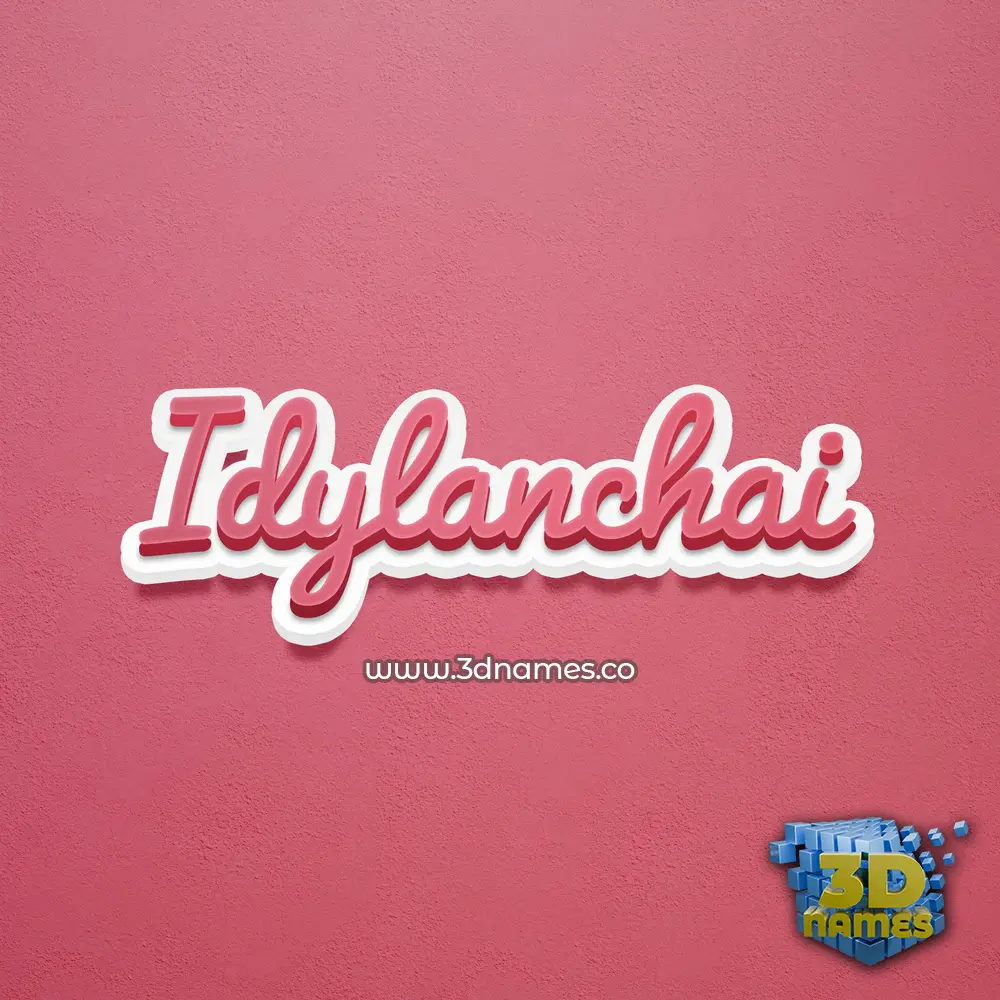 idylanchai in Red Scribble style - 3D name wallpaper