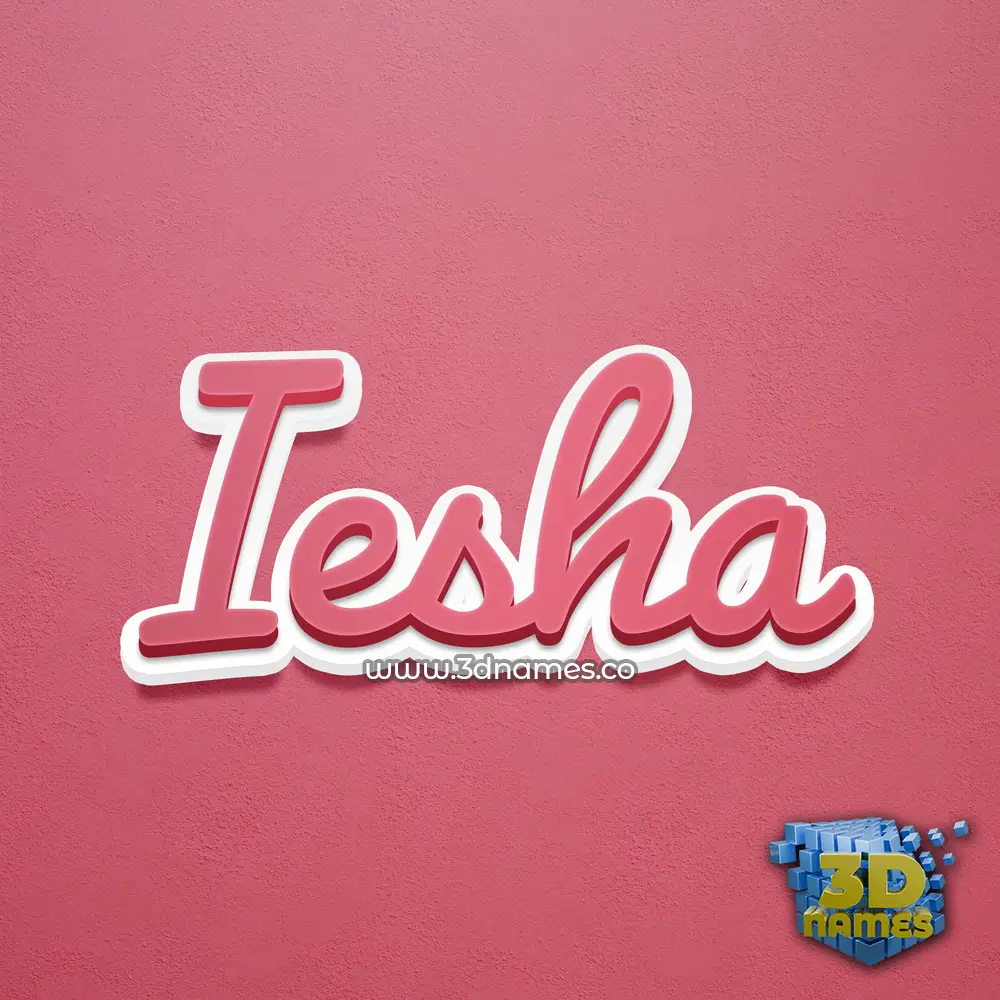 iesha in Red Scribble style - 3D name wallpaper