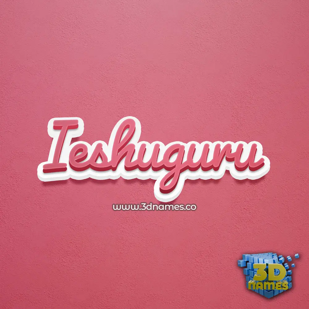 ieshuguru in Red Scribble style - 3D name wallpaper