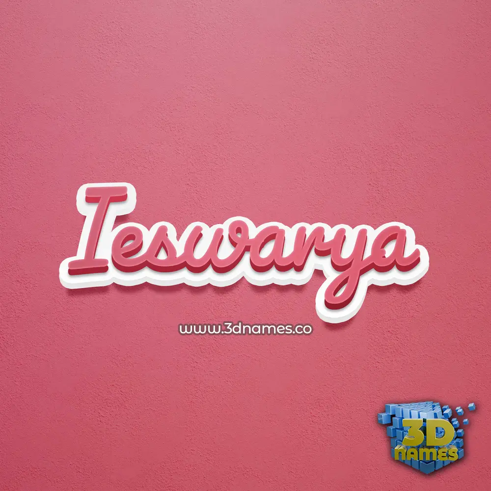 ieswarya in Red Scribble style - 3D name wallpaper