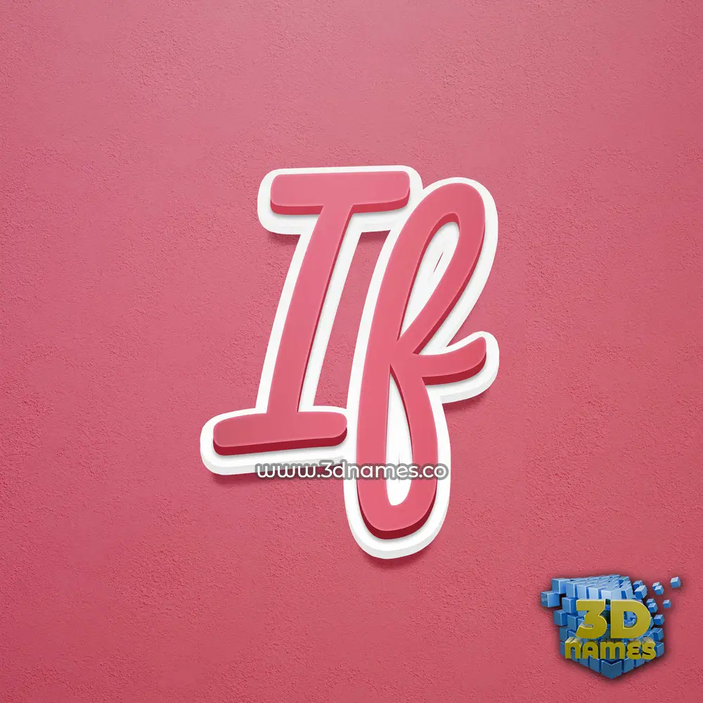 if in Red Scribble style - 3D name wallpaper