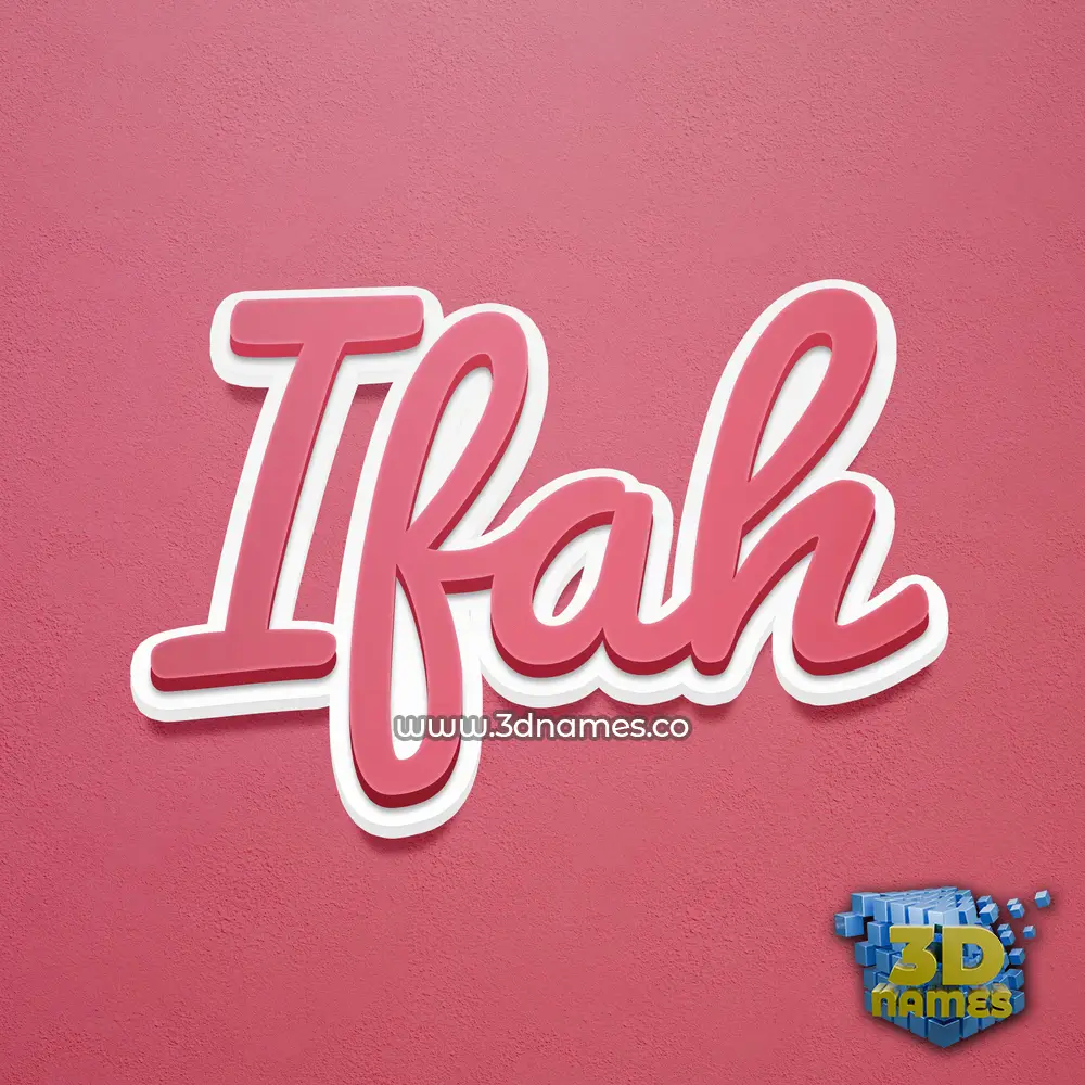 ifah in Red Scribble style - 3D name wallpaper